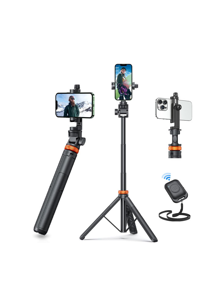 Newest iPhone Tripod Stand, EUCOS 62" Phone Tripod&Selfie Stick with Remote Shutter for Video Recording, Solidest Cell Phone Tripod Stand for iPhone Compatible iPhone 13Pro Max/12Pro/Samsung/DJI/GoPro