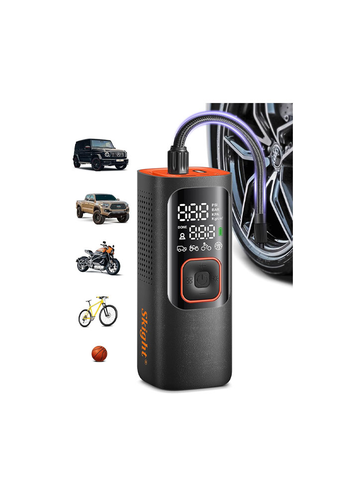 Tire Inflator Portable Air Compressor - Powerful 150PSI & 2X Faster, Accurate Pressure LCD Display, Cordless Easy Operation - Portable Air Pump for Car, Motorcycle, E-Bike, Ball