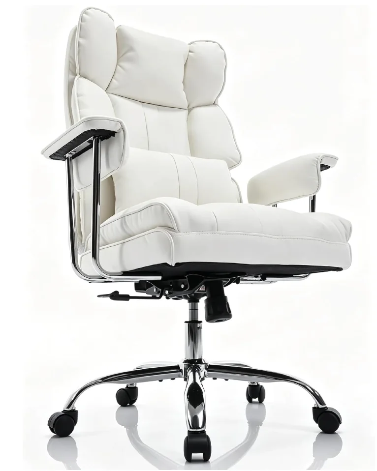 Heavy Duty Office Chair Big and Tall Gaming Chair for Heavy People,White